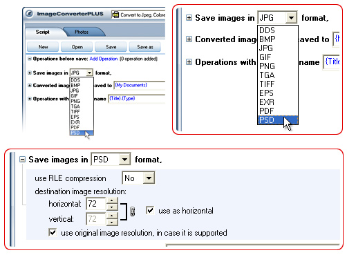 Convert HDR  to PCX. Avaible settings for PCX file format.